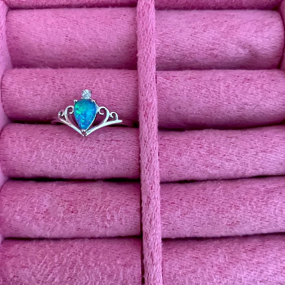 925 silver water drop opal ring - Picture 5 of 6